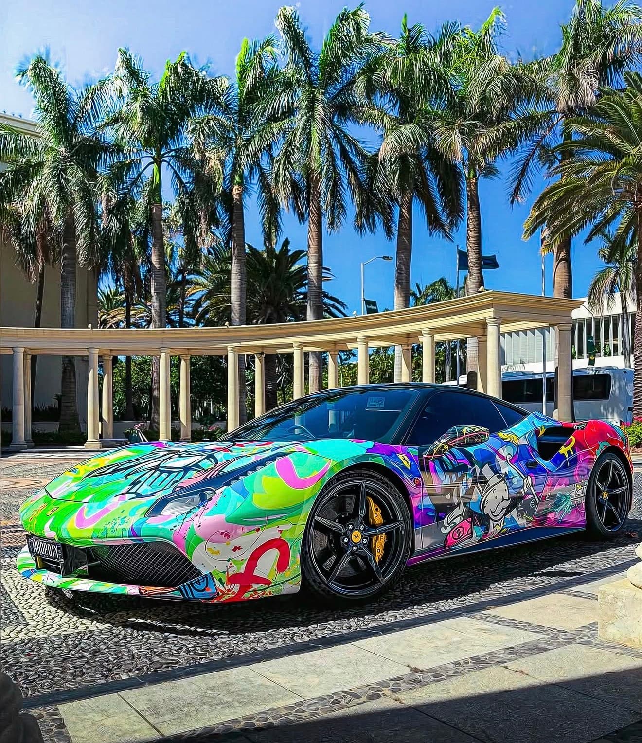 Vinyl wrap from the DRIP portfolio — Ferrari 488 full custom art graphic wrap