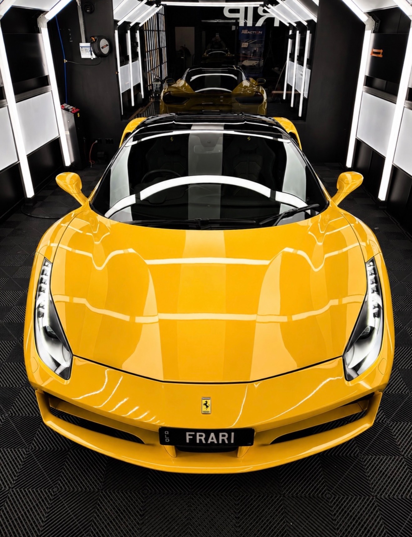 Ceramic coating Townsville — Ferrari 296 GTB yellow gloss ceramic finish