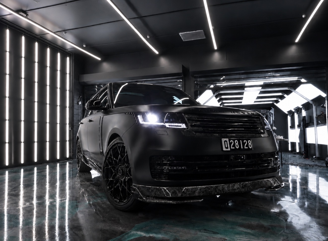 Paint protection film Townsville — Range Rover matte black PPF installation